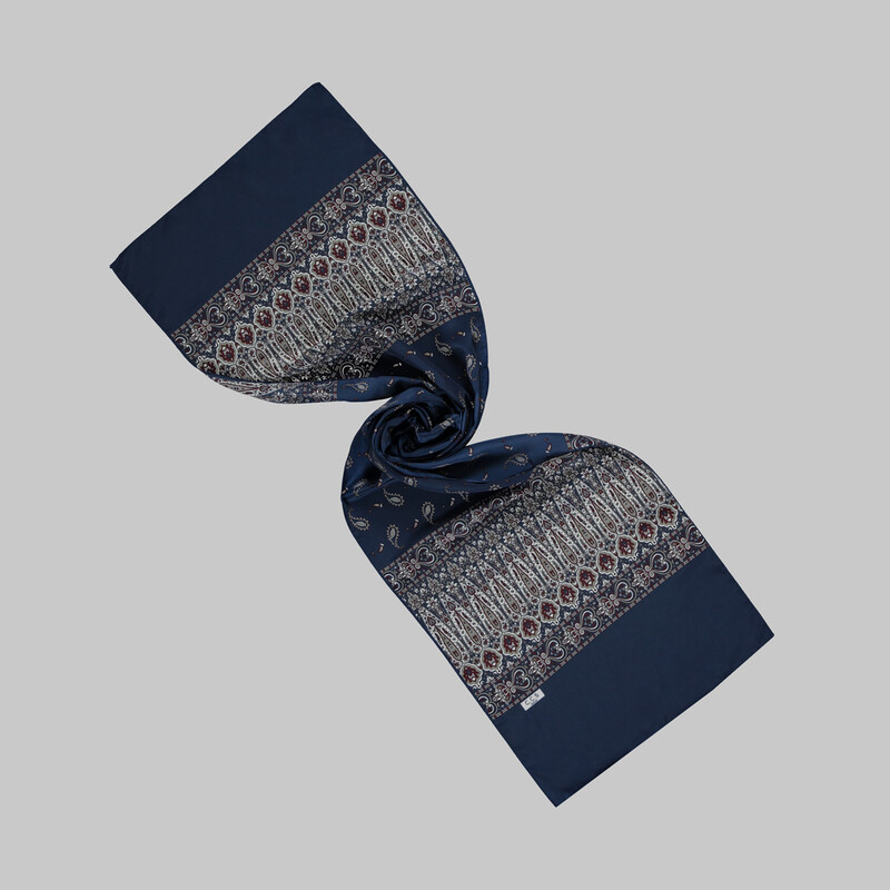 Şal Desen Lacivert Fular F75 - SARAR