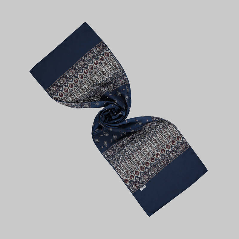 Şal Desen Lacivert Fular F75 - 2