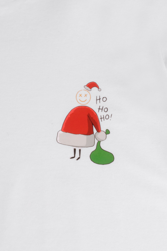 Santa O Yaka Regular Fit Beyaz Tişört - SARAR