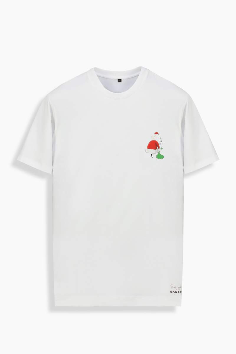 Santa O Yaka Regular Fit Beyaz Tişört - 1