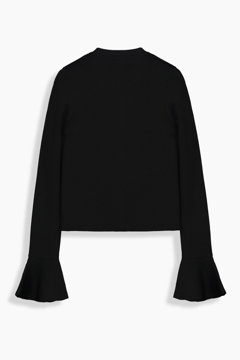 Aloha Düğmeli Fırfırlı Siyah Hırka - 3