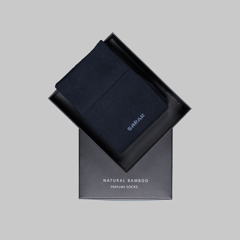Kutulu Lacivert Bambu Çorap - SARAR
