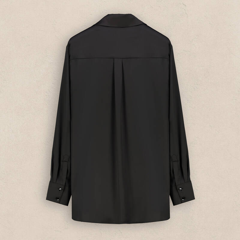 Kadın Uzun Kol Siyah Gömlek - 3