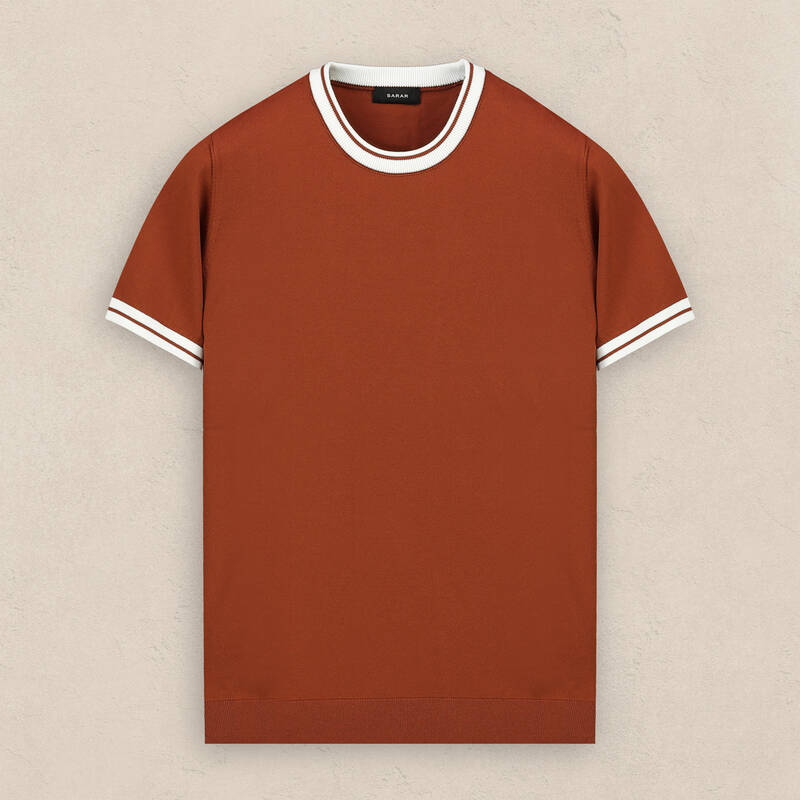 Bisiklet Yaka Kısa Kol Taba Triko - 2