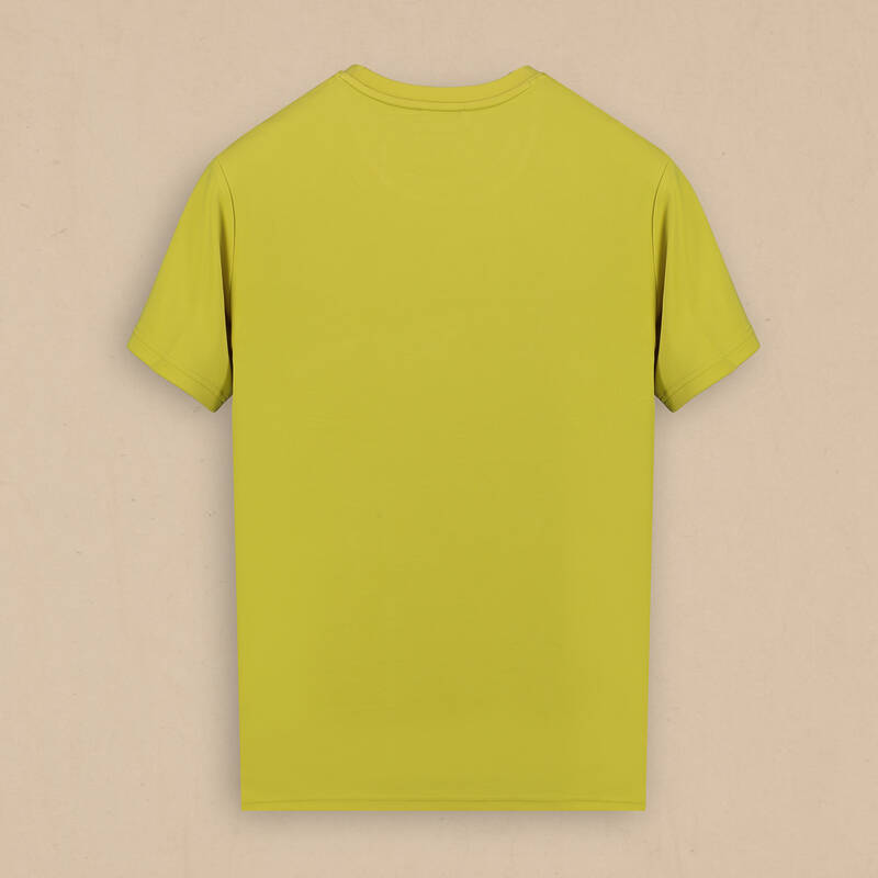 Bisiklet Yaka Hardal Erkek Tişört - 2