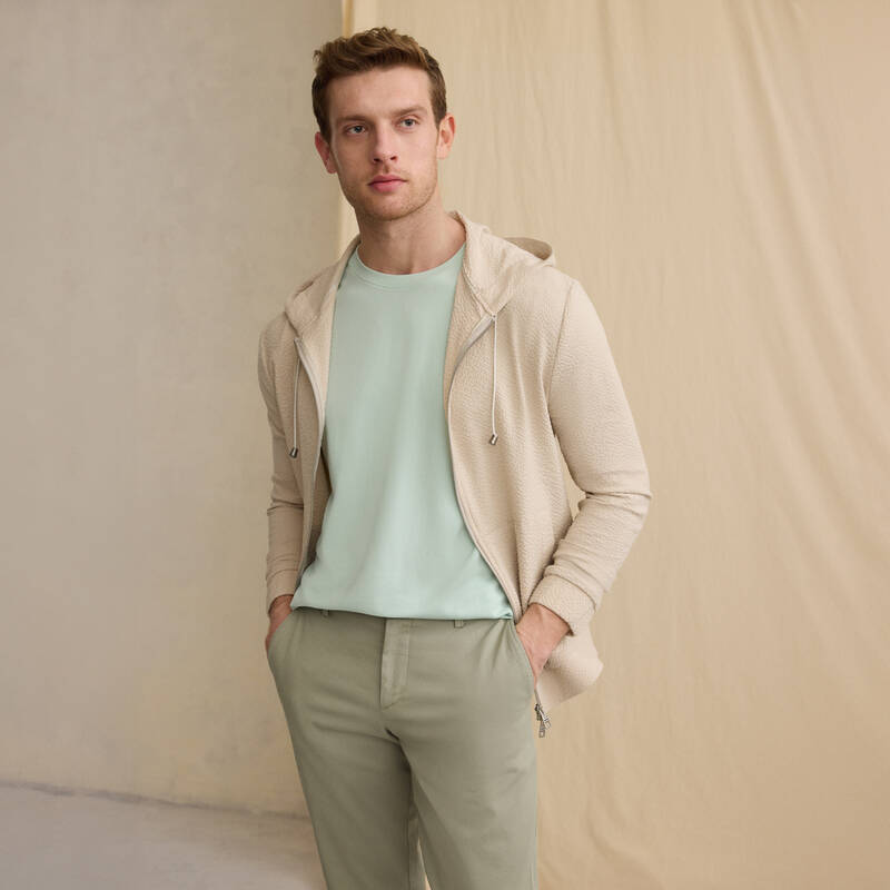 Bisiklet Yaka Mint Yeşil Erkek Tişört - 1