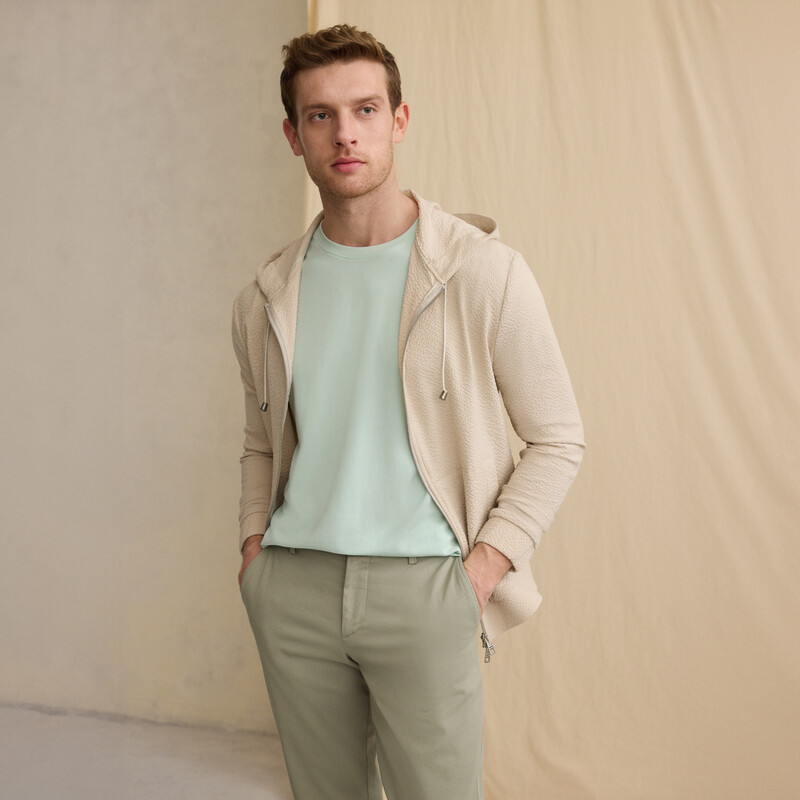 Bisiklet Yaka Mint Yeşil Erkek Tişört 