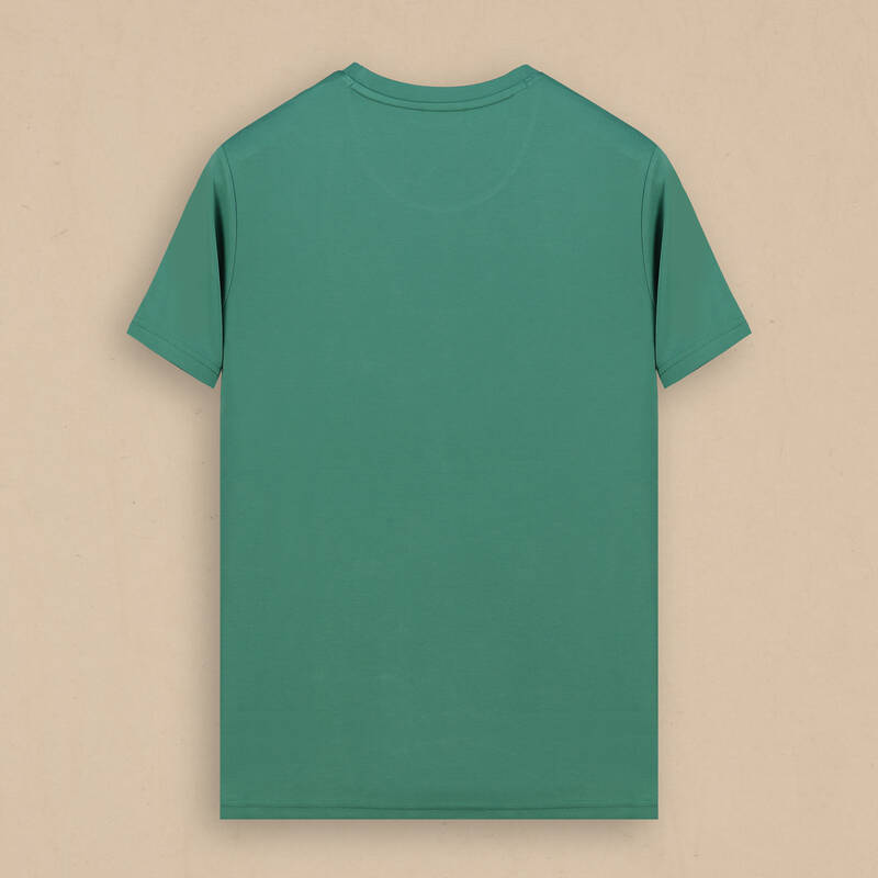 Bisiklet Yaka Yeşil Erkek Tişört - 2