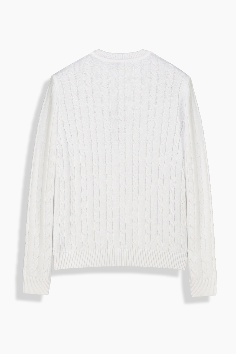 Breiden Bisiklet Yaka Beyaz Triko - 2