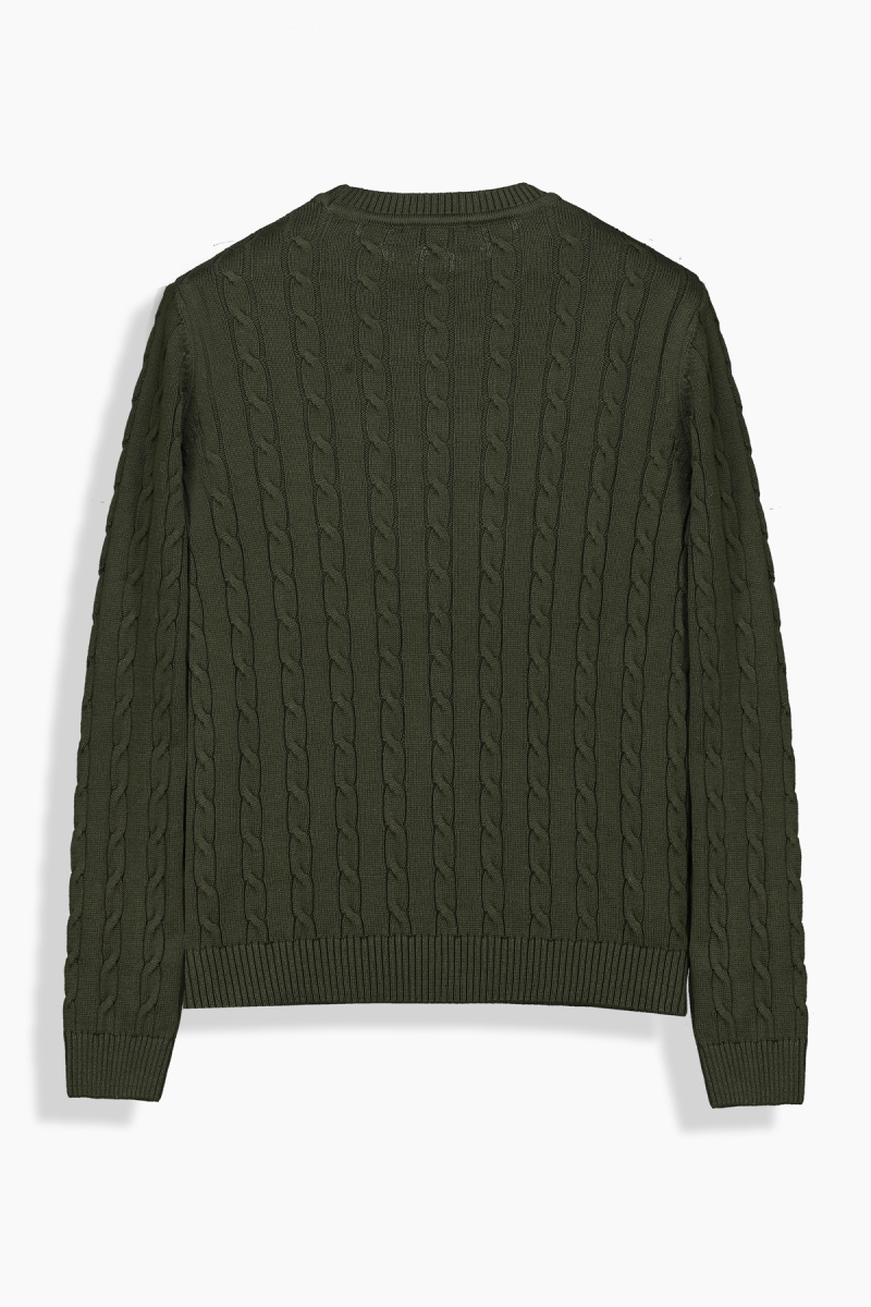 Breiden Bisiklet Yaka Haki Triko - 2