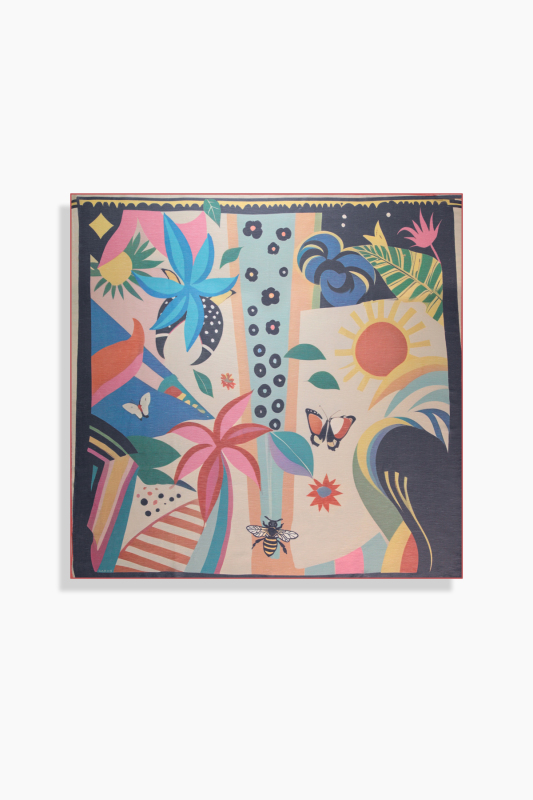 Cielo Keten İpek Açık Mavi Eşarp 