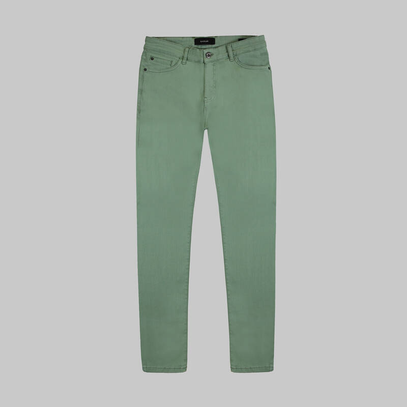 Costelle Antik Koton Yeşil Pantolon - 1