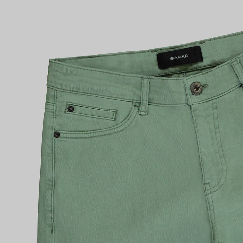 Costelle Antik Koton Yeşil Pantolon - 3