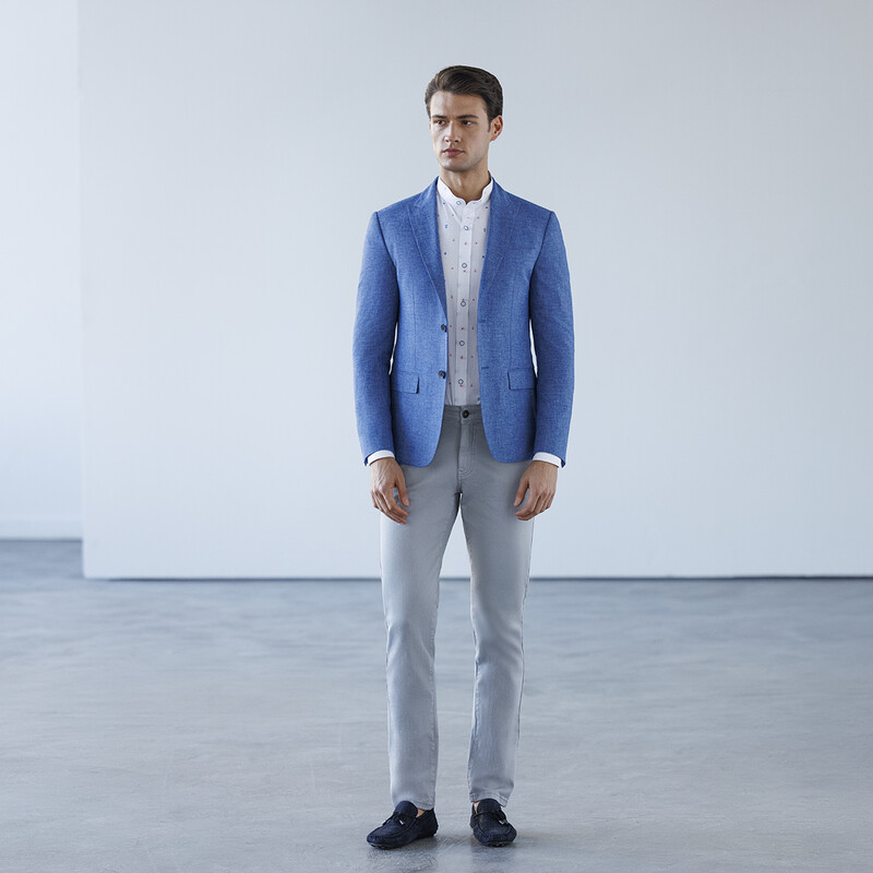 Costelle Açık Gri Koton Pantolon 