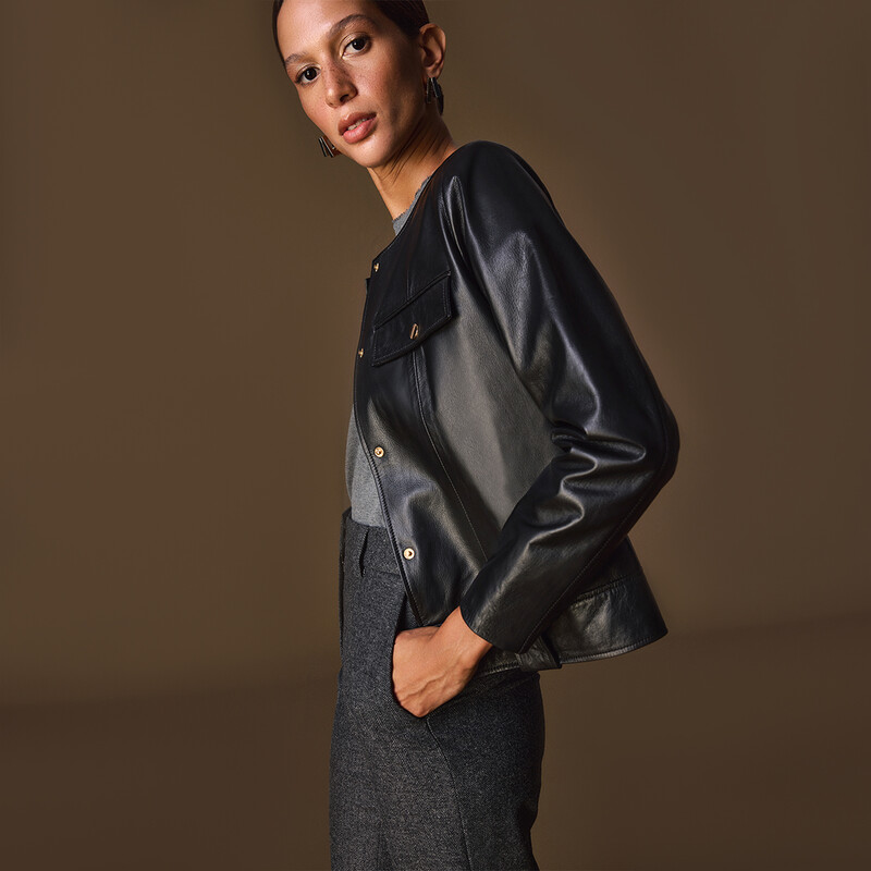 Cruzer Siyah Deri Ceket - SARAR WOMAN
