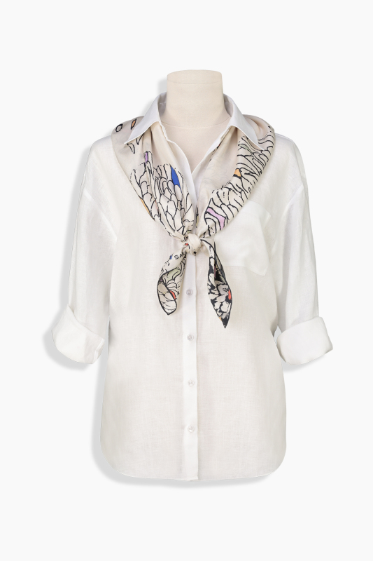 Dalia Siyah İpek Twill Eşarp - SARAR