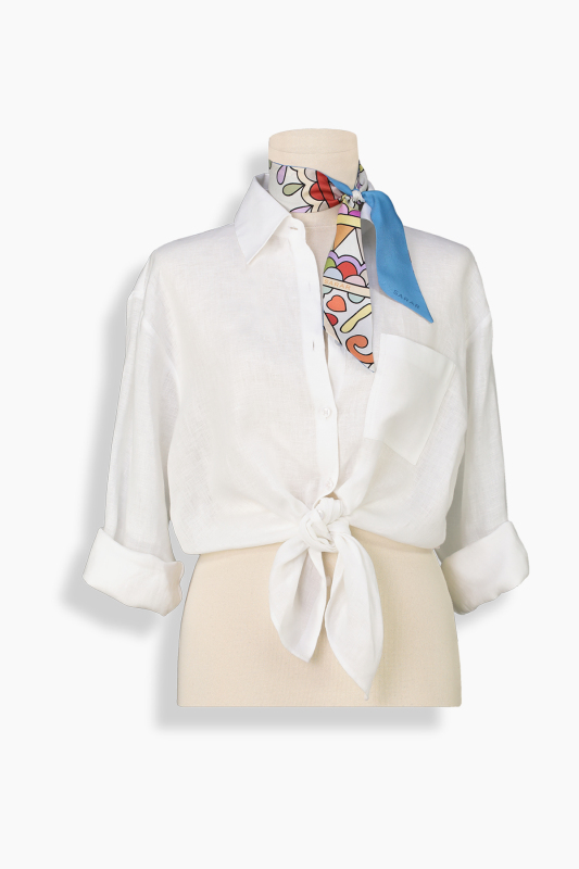 Delfina İpek Twill Mavi Fular 