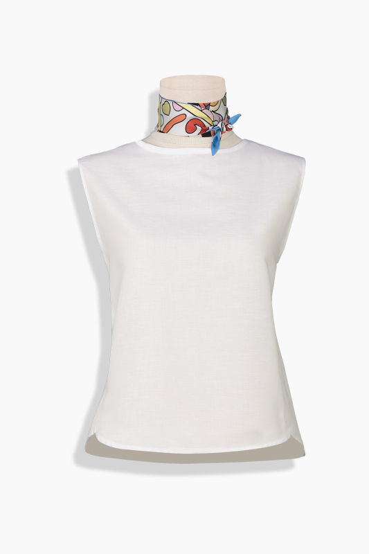 Delfina İpek Twill Mavi Fular - SARAR