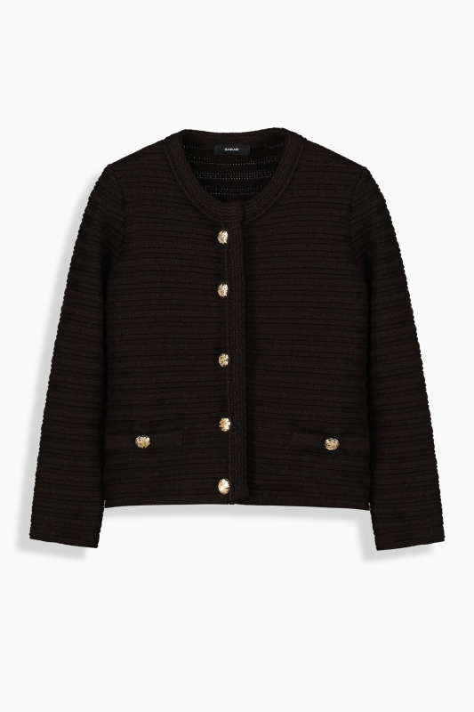 Dena Düğmeli Koyu Kahverengi Hırka - SARAR WOMAN