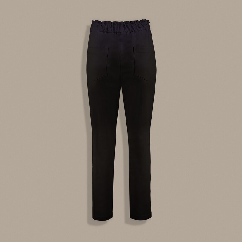 Denny Beli Lastikli Siyah Pantolon - SARAR WOMAN