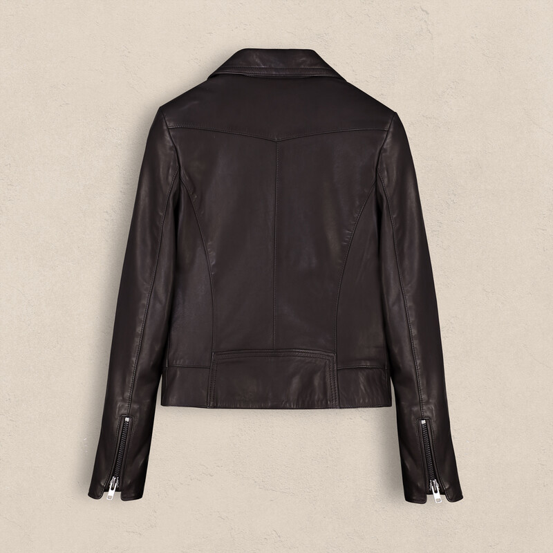 Acı Kahve Deri Ceket - SARAR WOMAN