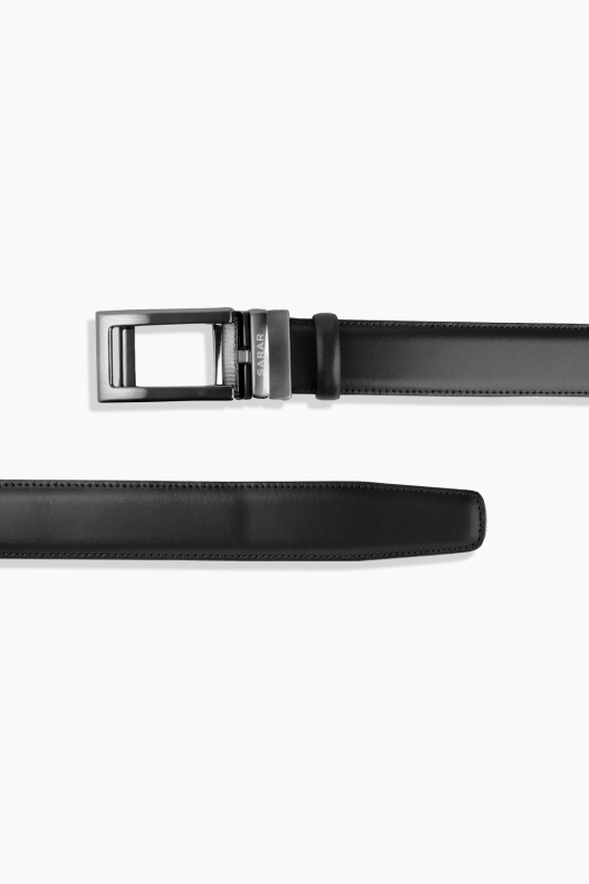 Siyah Dikişli Mekanizmalı Kemer - SARAR