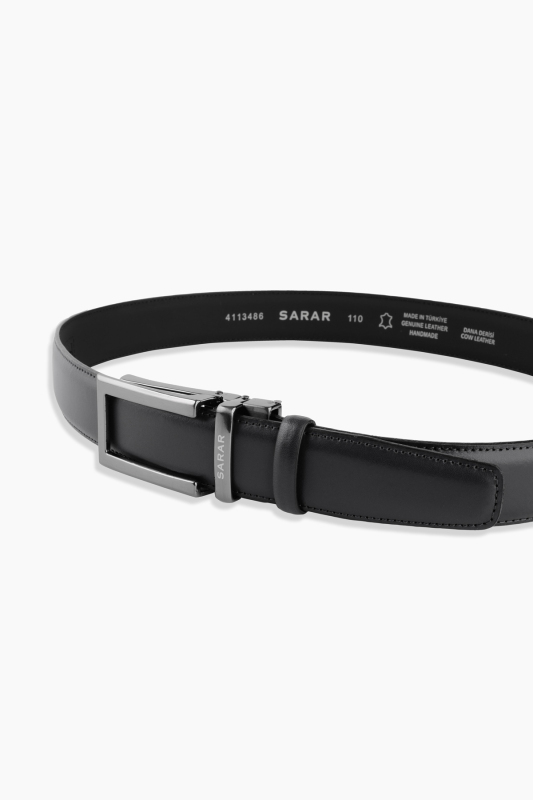 Siyah Dikişli Mekanizmalı Kemer - SARAR