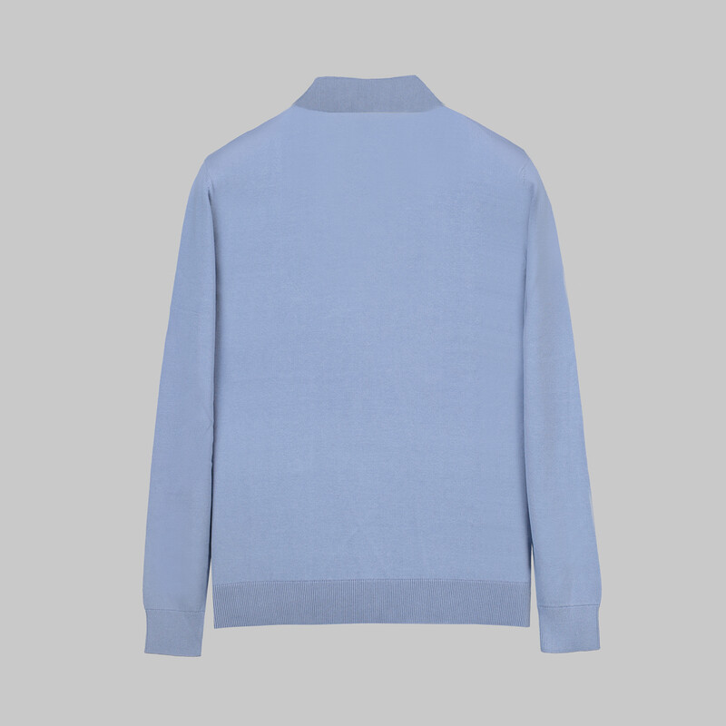 Düğmeli Polo Yaka Pamuklu Mavi Triko - SARAR