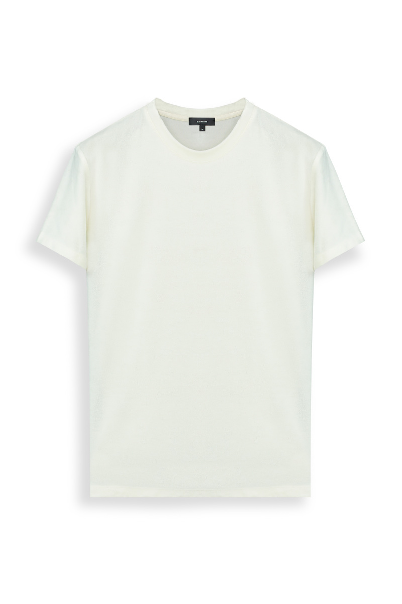 Sarar O Yaka Regular Fit Ekru Tişört - 1
