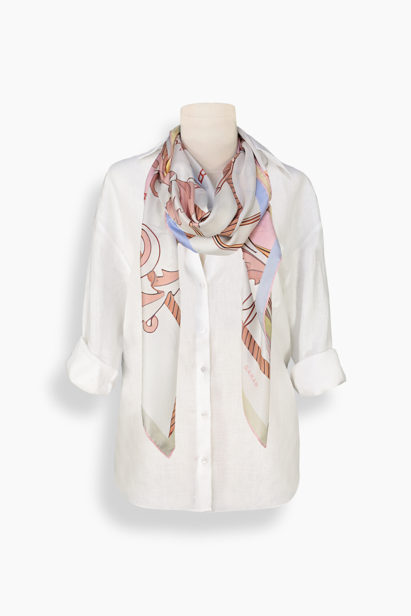 Eliana İpek Twill Pembe Eşarp - 3