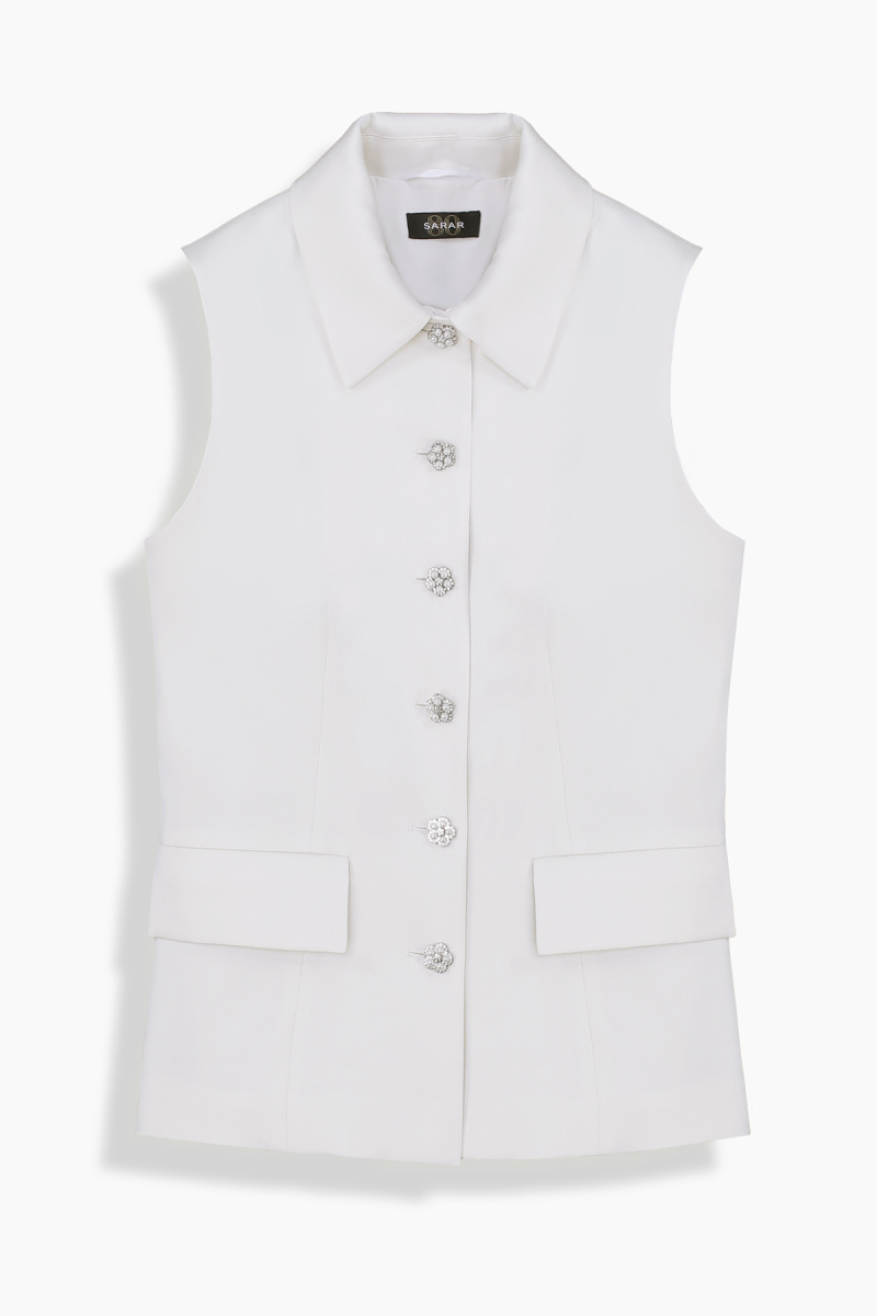 Emma Beyaz Yelek - 1