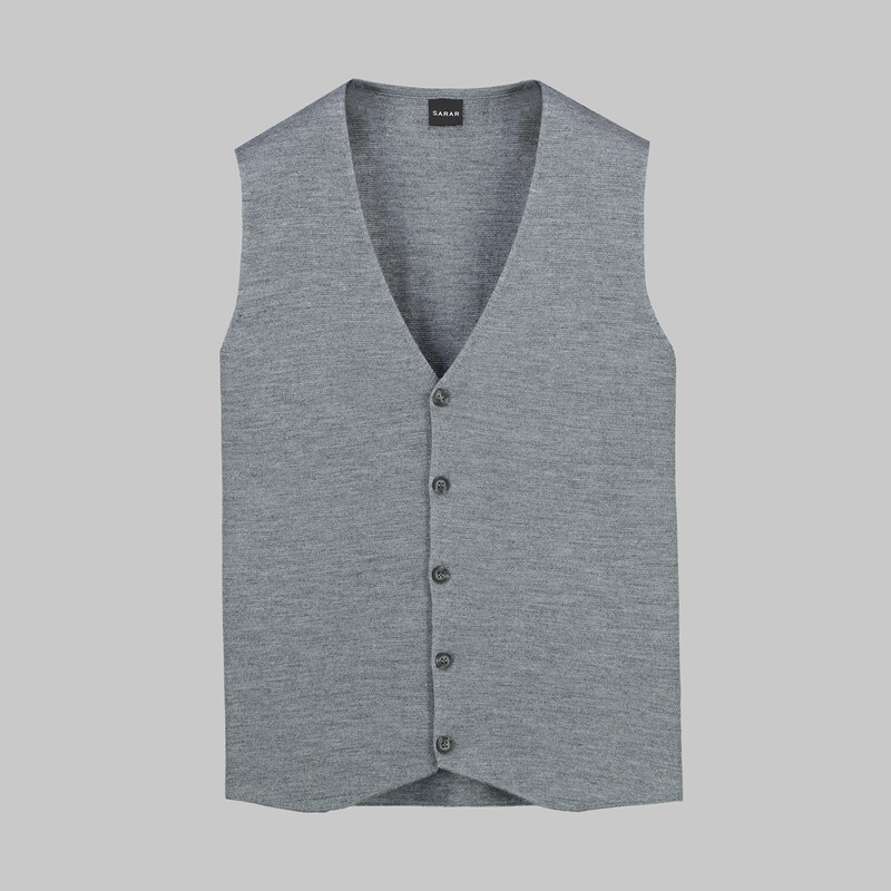 Erkek Gri Triko Yelek 