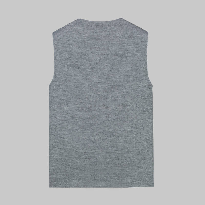 Erkek Gri Triko Yelek - 2