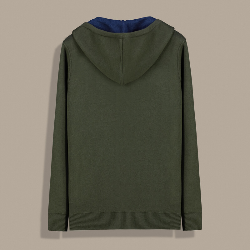 Kadın Kapüşonlu Fermuarlı Haki Eşofman Üstü - SARAR WOMAN