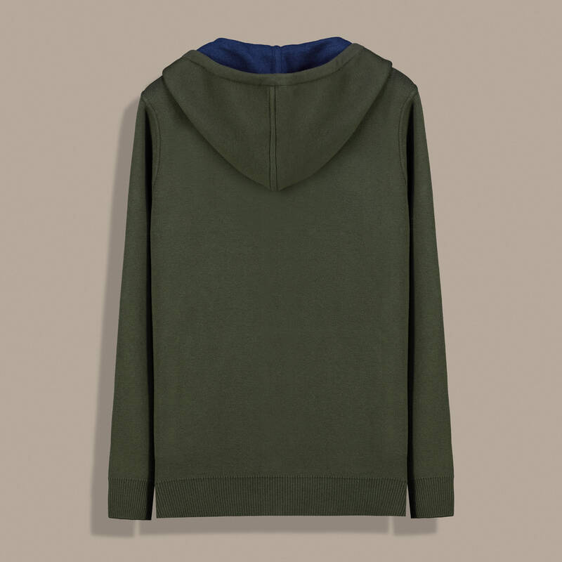 Kadın Kapüşonlu Fermuarlı Haki Eşofman Üstü - 2