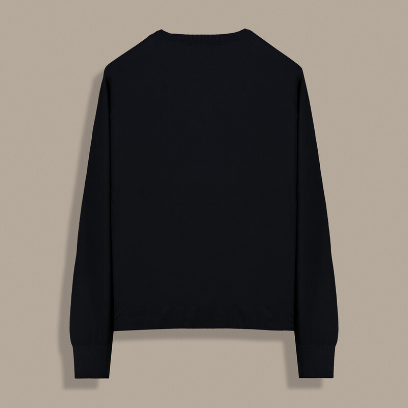 Essential Bisiklet Yaka Siyah Triko - SARAR WOMAN