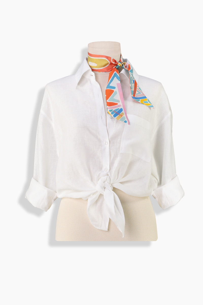 Eva İpek Twill Turuncu Fular - 1