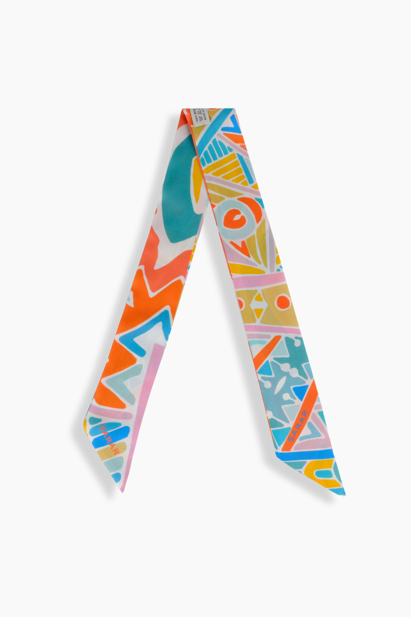 Eva İpek Twill Turuncu Fular - 3