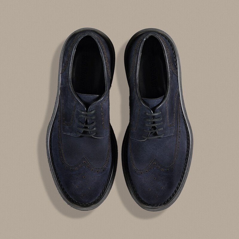 Eva Taban Süet Lacivert Ayakkabı - SARAR