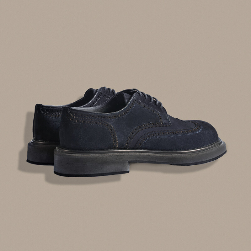 Eva Taban Süet Lacivert Ayakkabı - SARAR