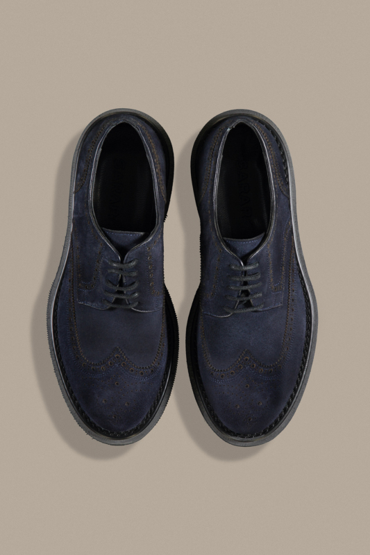 Eva Taban Süet Lacivert Ayakkabı - SARAR