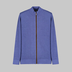 Fermuarlı Mavi Hırka 