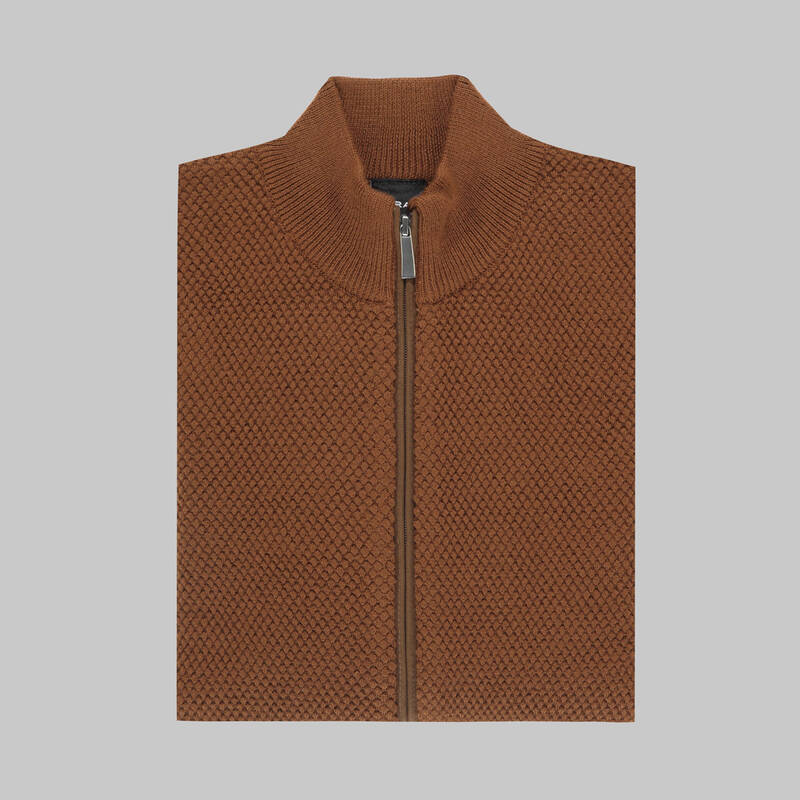 Fermuarlı Tarçın Hırka - 3