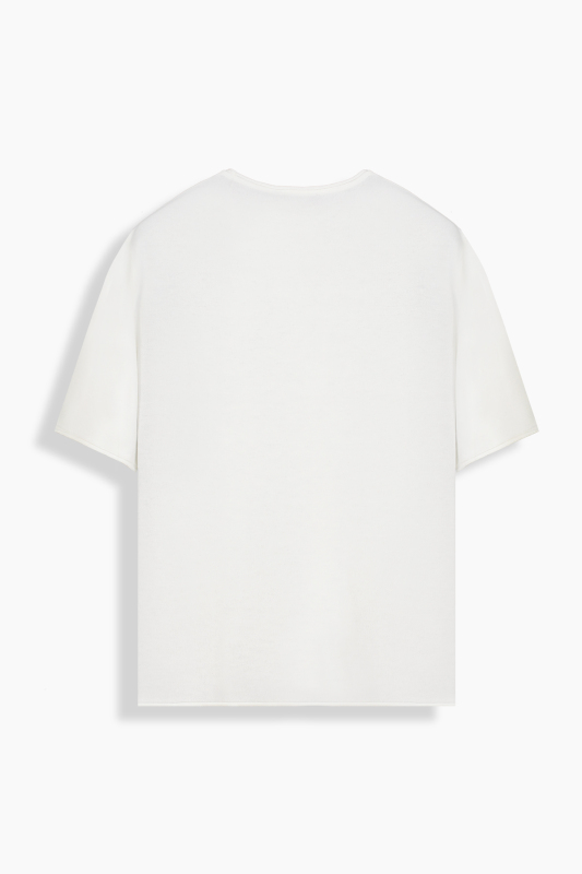 Flair Bisiklet Yaka Bej Triko Tişört - SARAR WOMAN