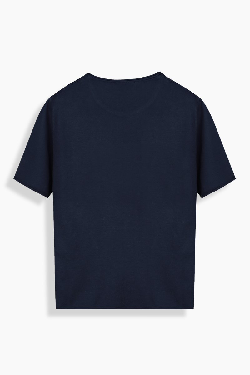 Flair Bisiklet Yaka Lacivert Triko Tişört - 2