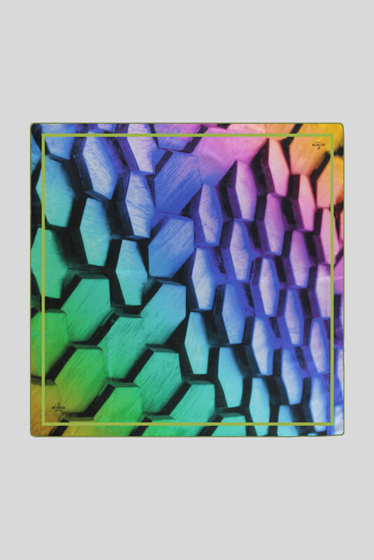 Geometrik Desenli Twill Yeşil İpek Eşarp - 1