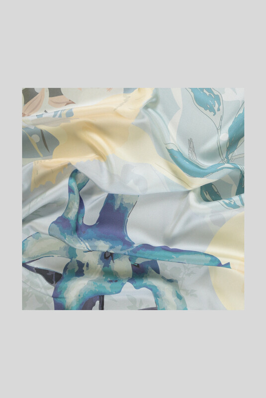 Harmonie Açık Mavi İpek Eşarp - SARAR