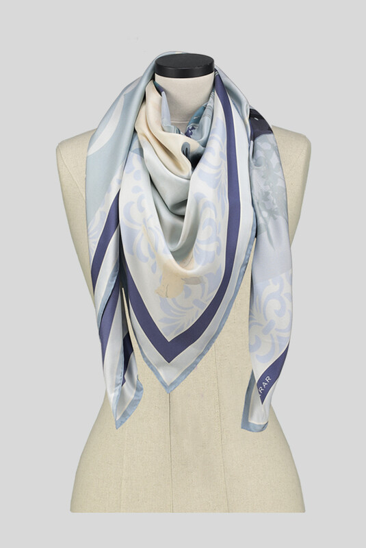 Harmonie Açık Mavi İpek Eşarp - SARAR