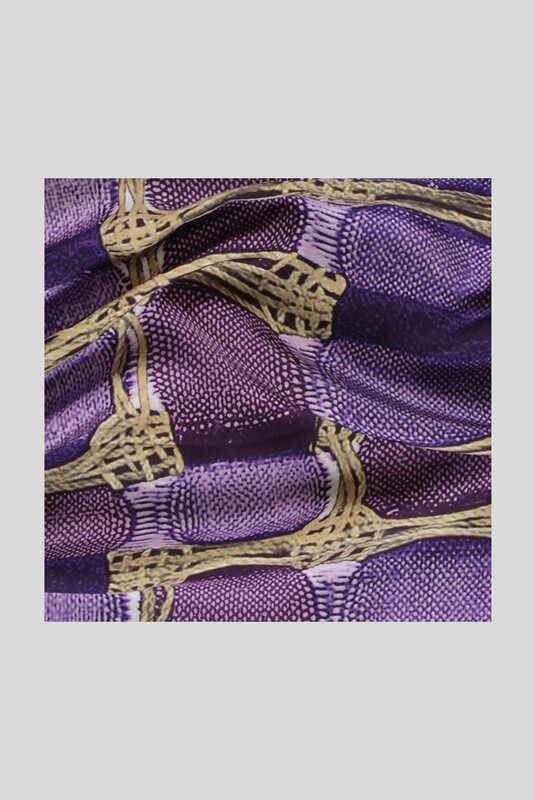 Hasır Desenli Twill Mor İpek Eşarp - SARAR