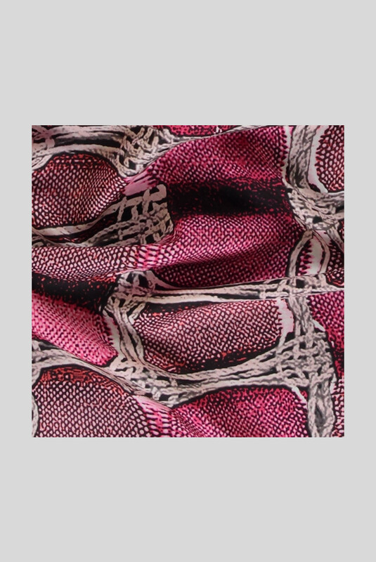 Hasır Desenli Twill Pembe İpek Eşarp - SARAR